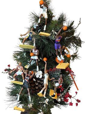 Vintage 90s Starting Lineup Christmas Tree Ornament NBA Basketball Lot Iverson